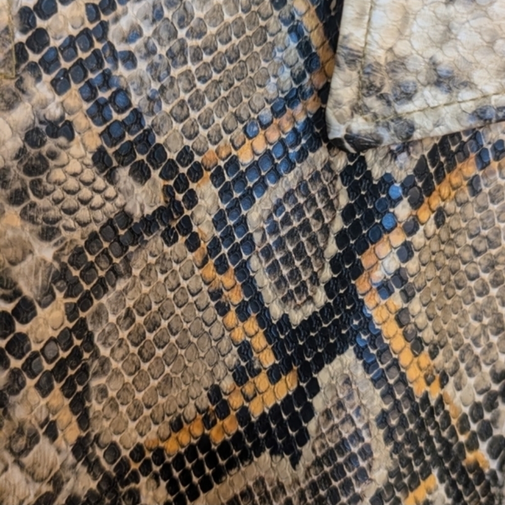 Tahari Snakeskin Leather Jacket - Black and Tan - Picture 5 of 5